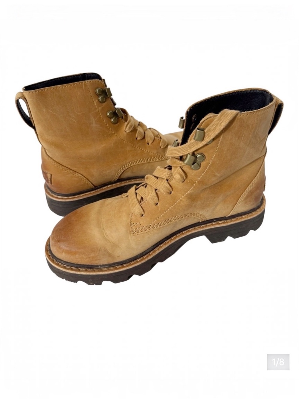 SOREL Revel RD Women's Tawny Buff Blackened Brown Waterproof Lace Boot Size 6.5